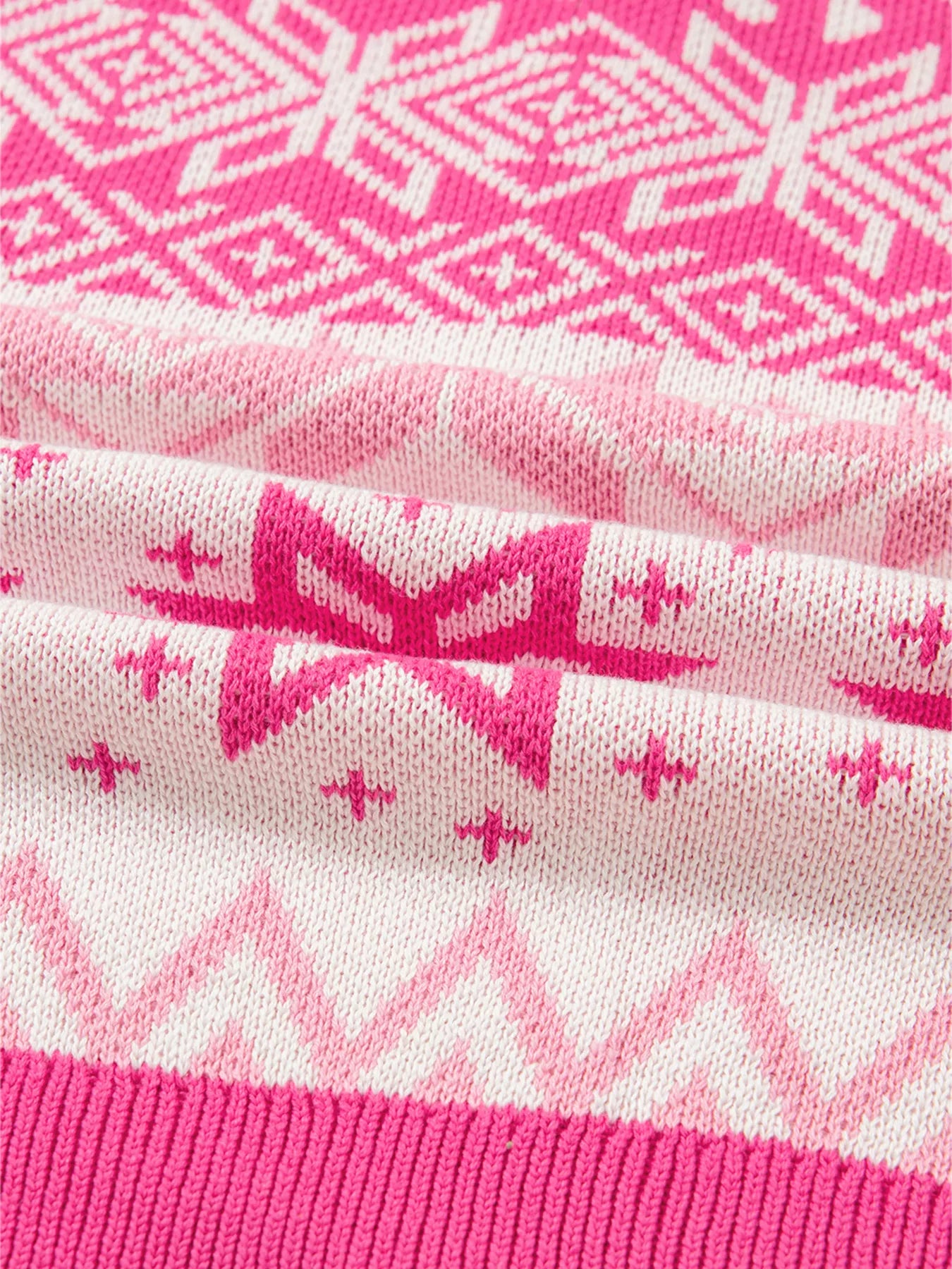 Christmas Snowflake Quarter Zip Collard Sweater