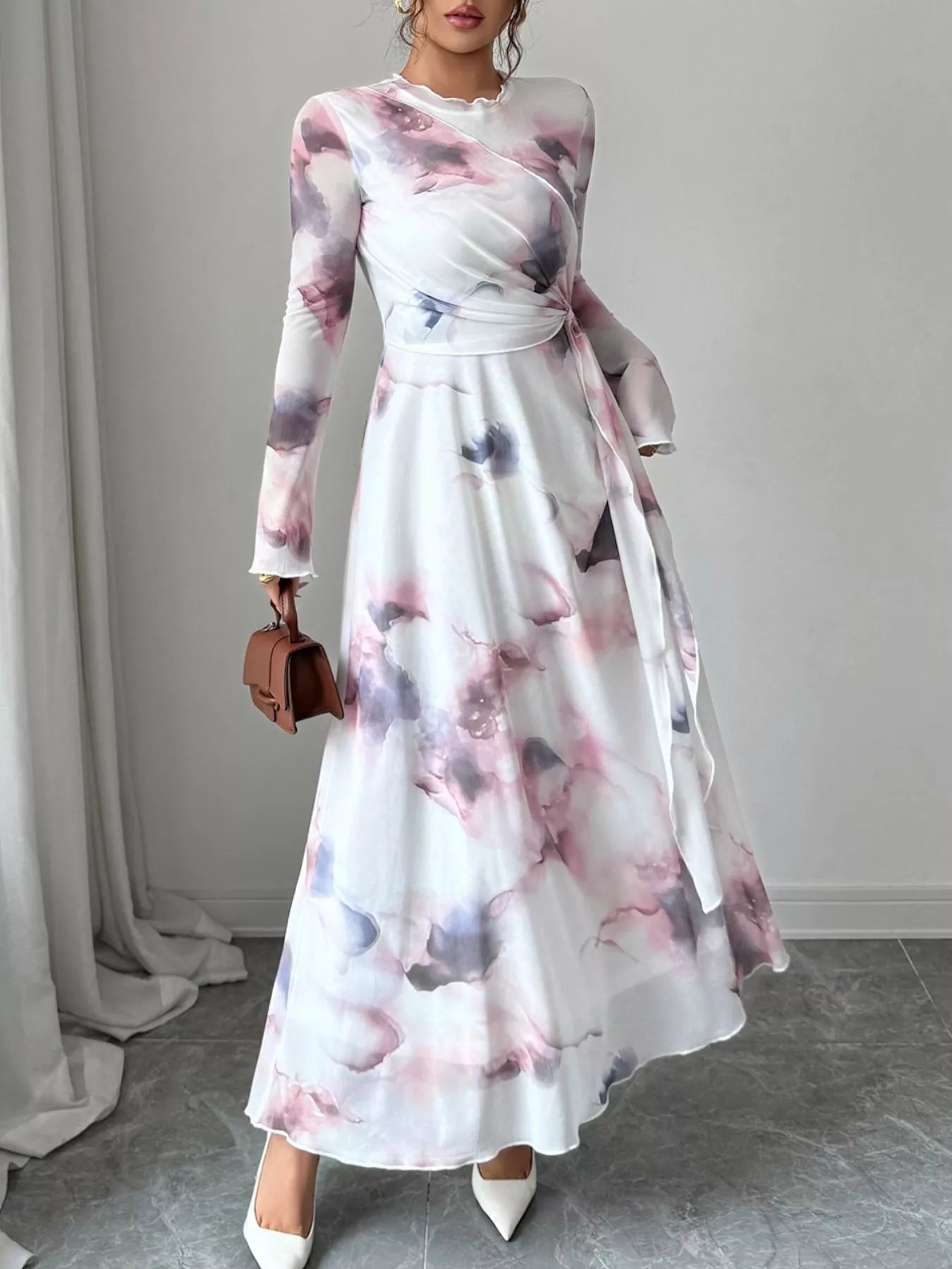 Tie-Dye Long Sleeve Maxi Dress