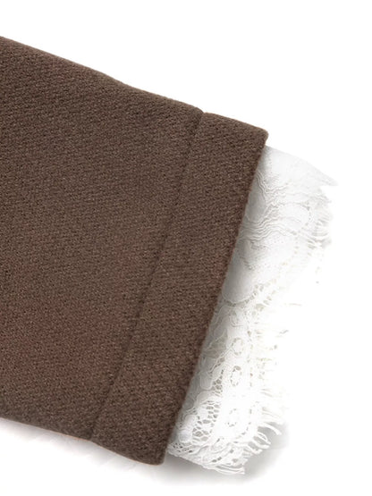 Lace Trim Button Up Blazer