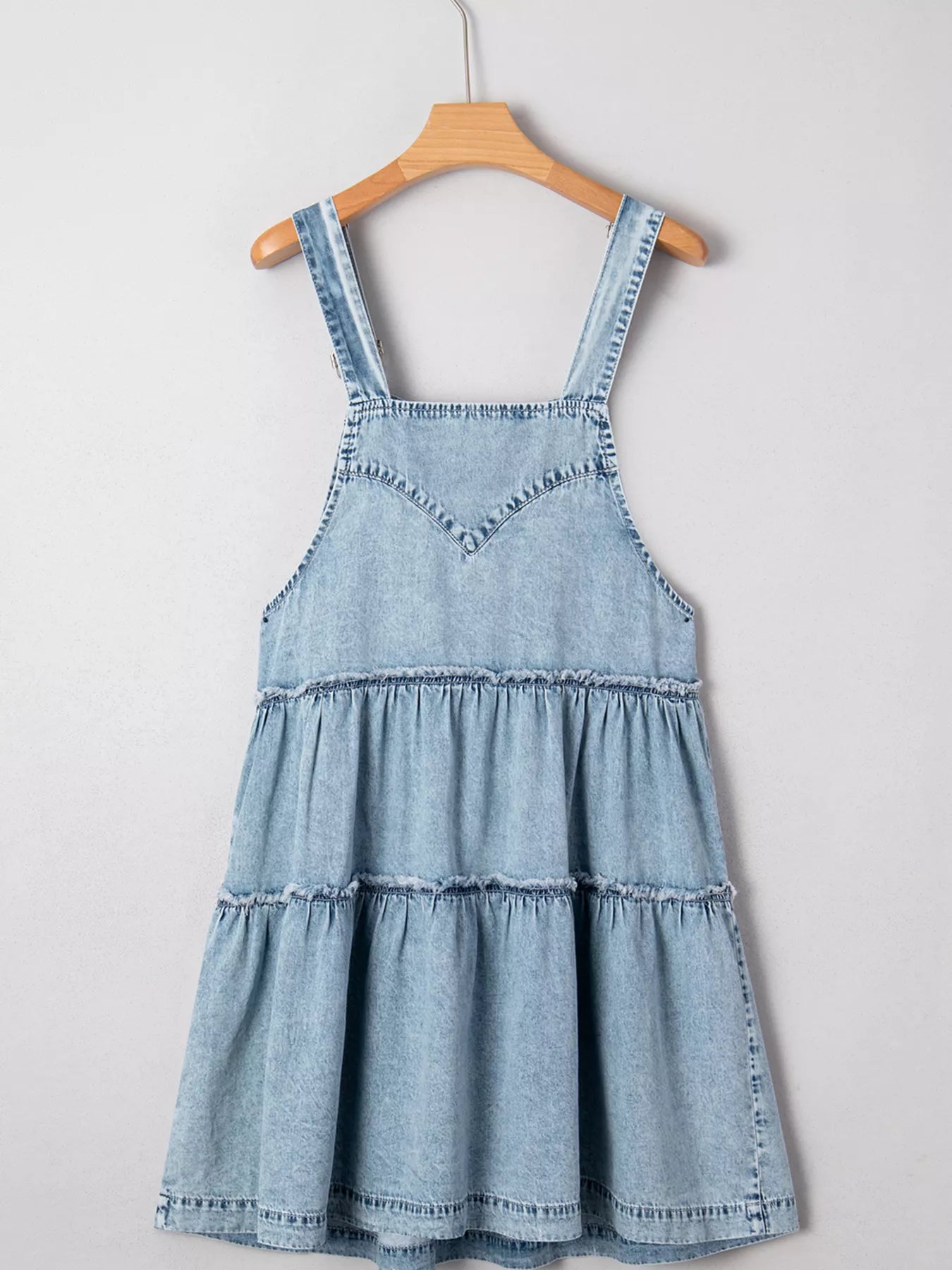 Tiered Flowy Overall Denim Dress
