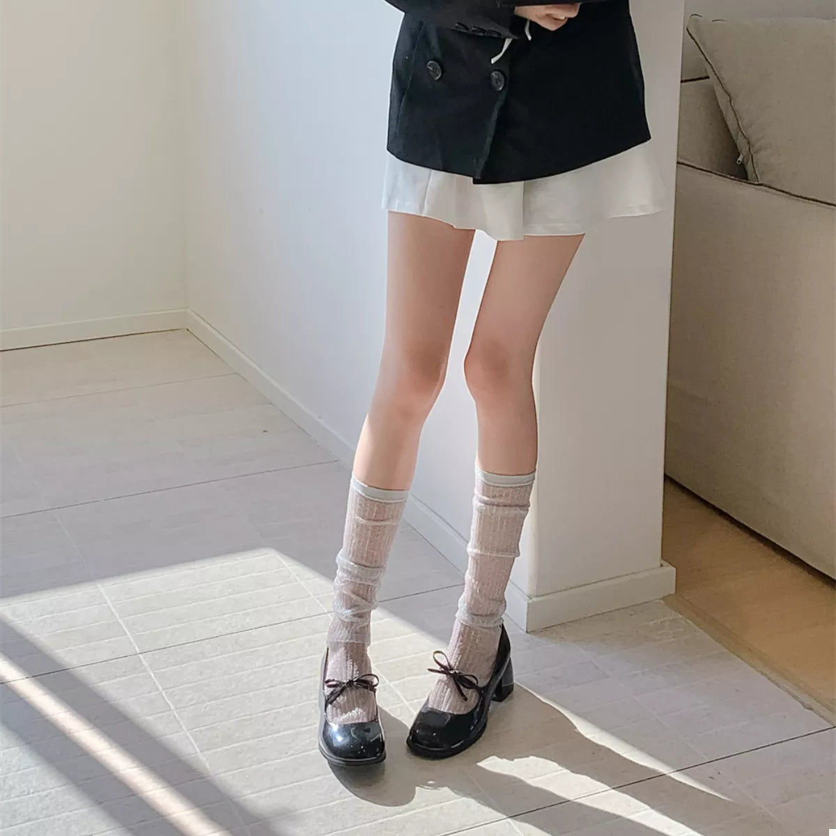 Knee-High Scrunch Socks