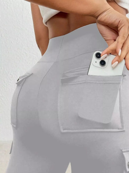 High Waist Pocketed Active Shorts