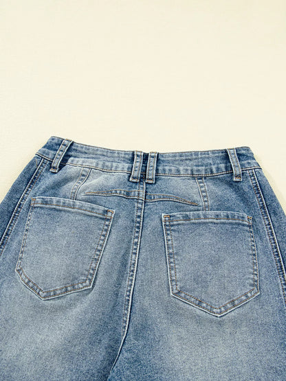 Vintage Washed Seam Detail Shift Jeans