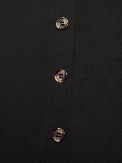 Button-Front Pocketed Midi Skirt