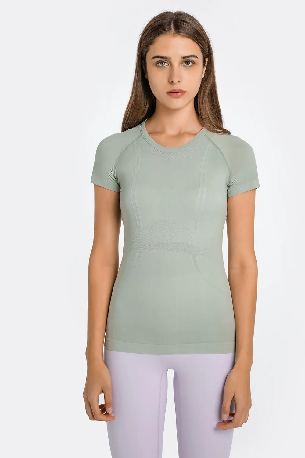 Millennia Round Neck Short Sleeve Active T-Shirt Sage