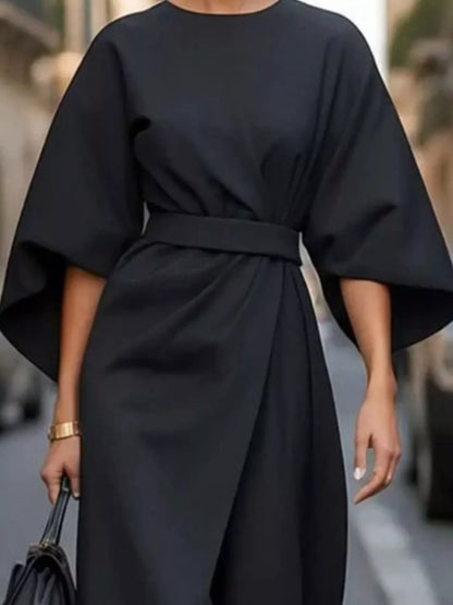 Round Neck 3/4 Sleeve Dress