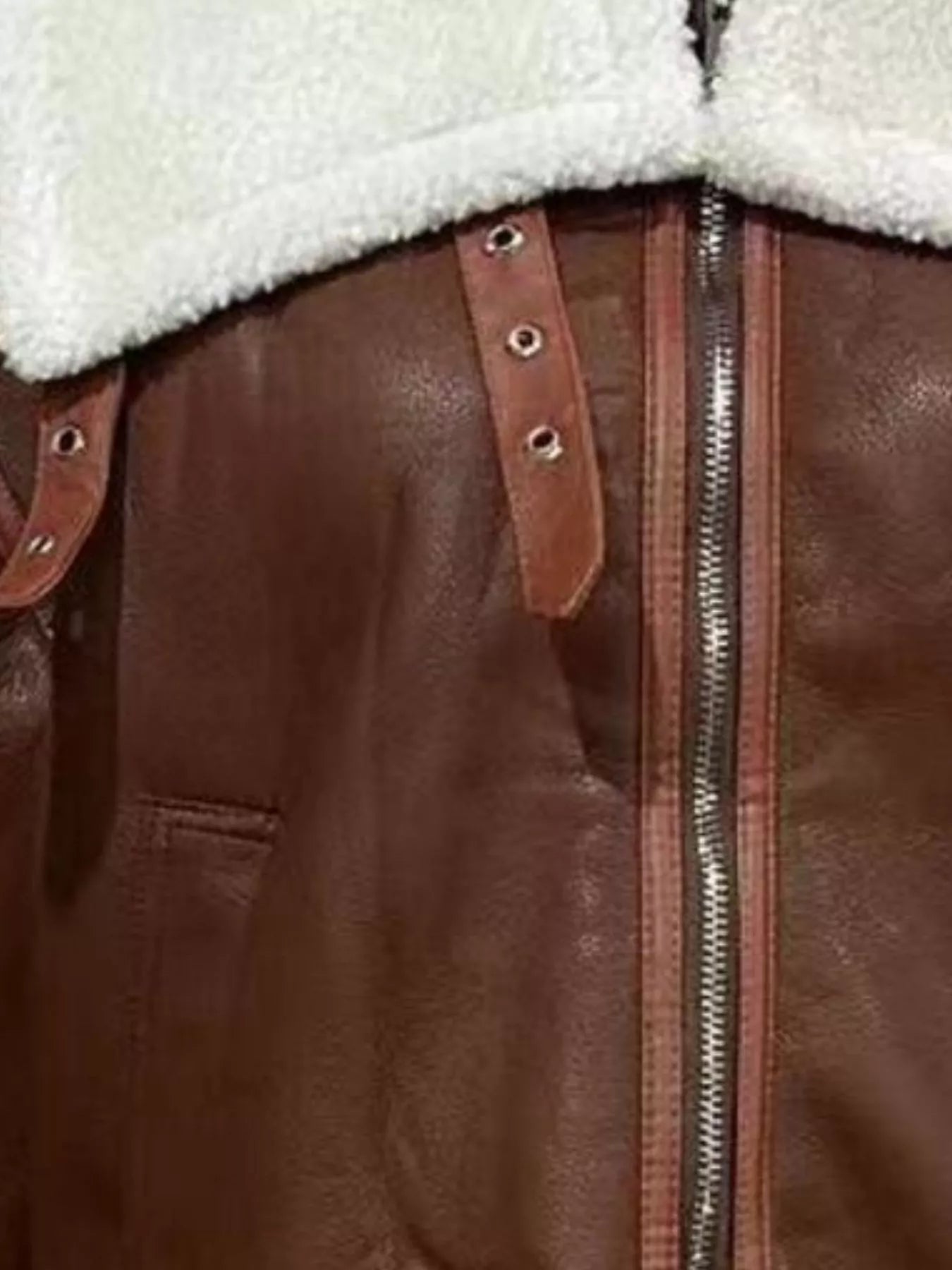Shearling Lined Zip Up Jacket