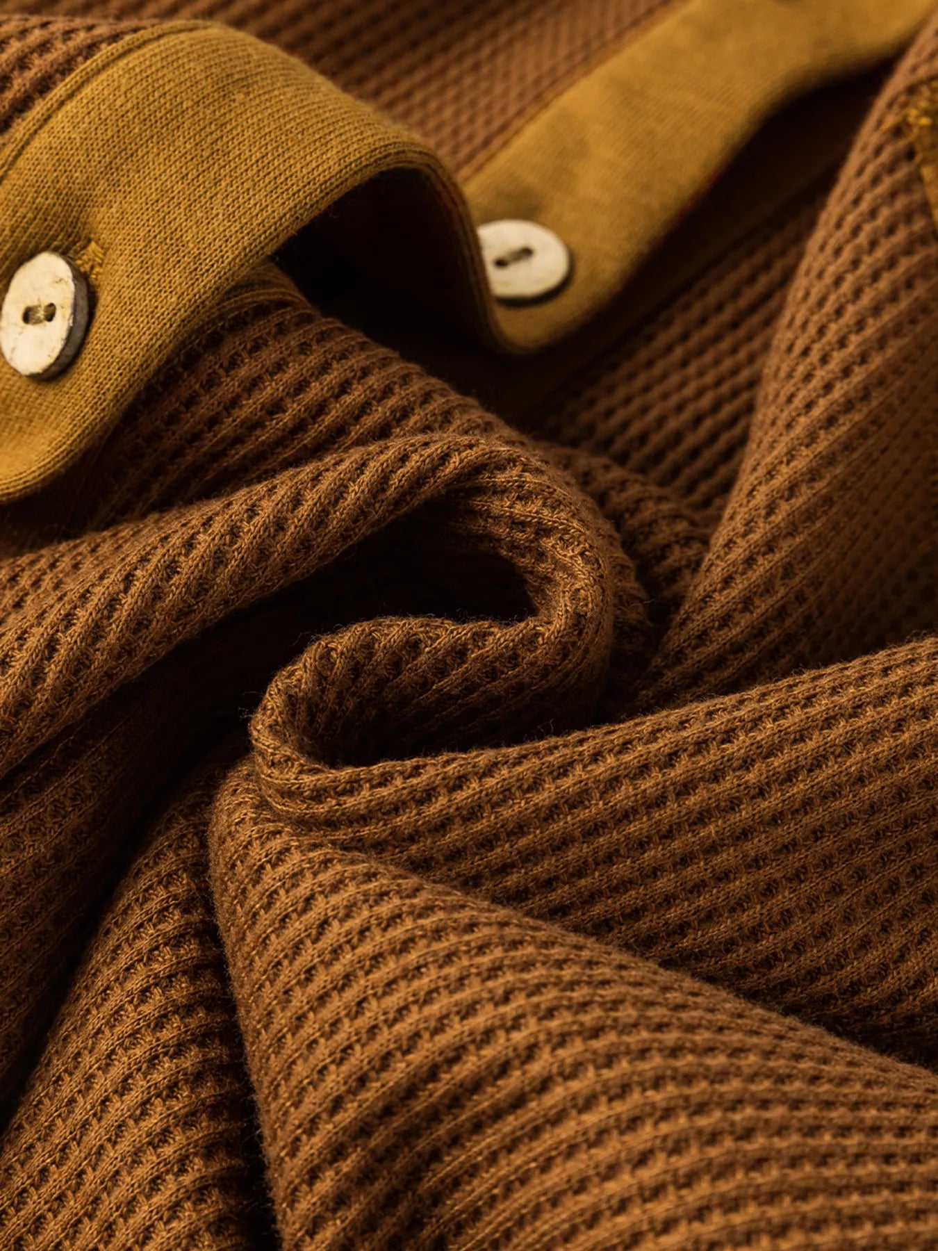 Waffle Knit Patchwork Exposed Seam Loose Shacket