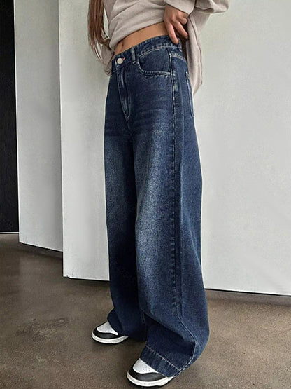 Vintage Wash Wide Leg Jeans