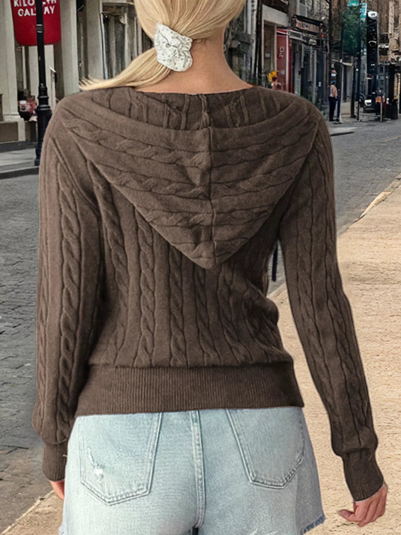 Cozy Cable-Knit Zip-Up Cardigan