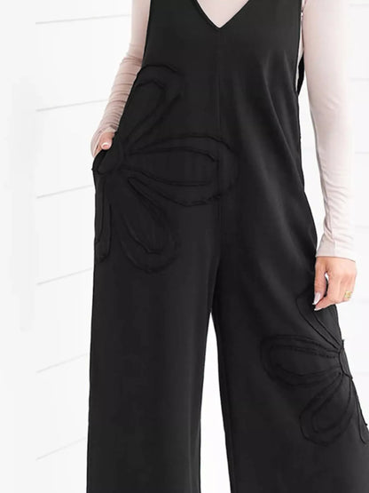 V-Neck Wide Leg Jumpsuit