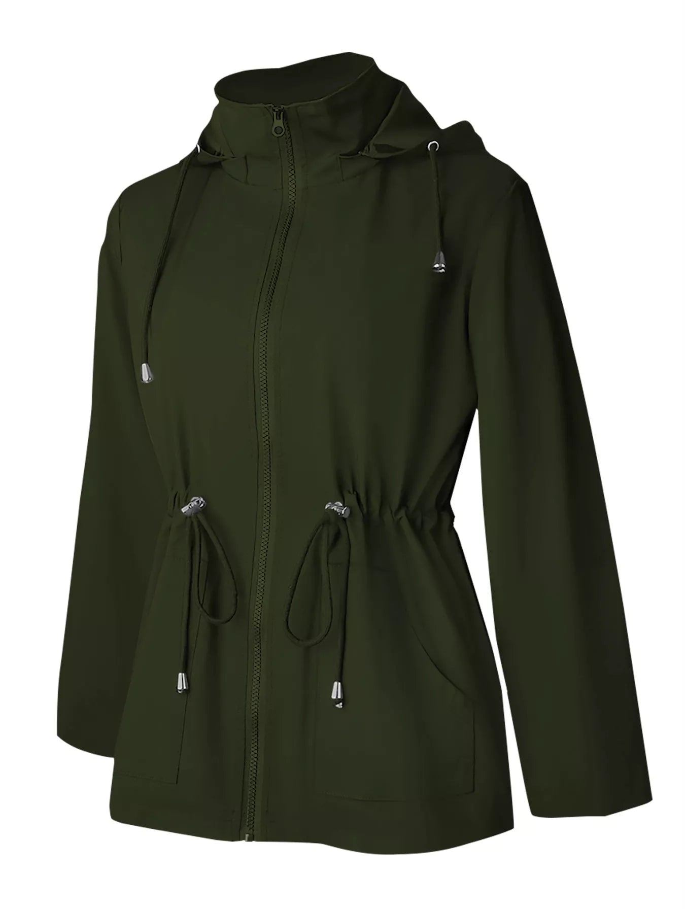Zip Up Waterproof Hooded Outerwear