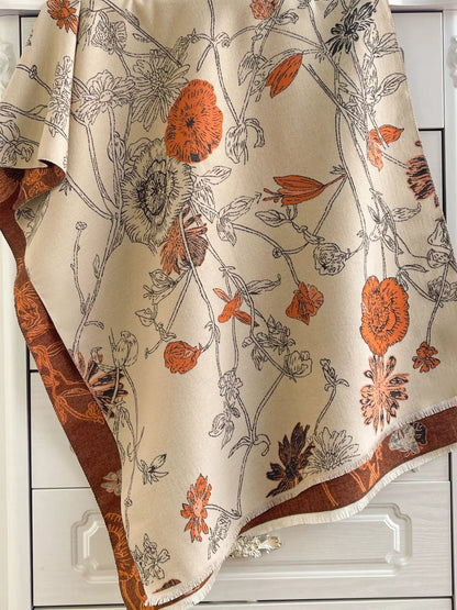 Floral Print Reversible Scarf