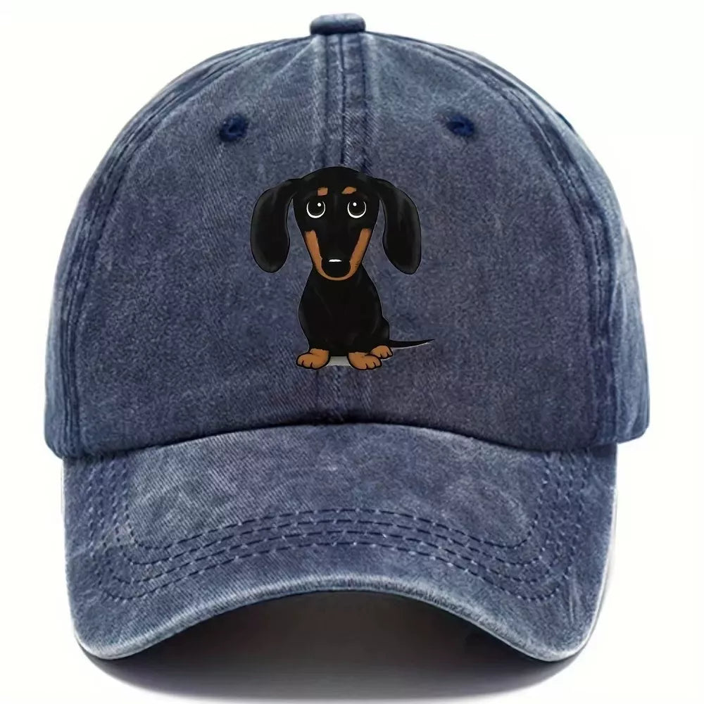 Dog Washed Baseball Cap Navy Blue One Size