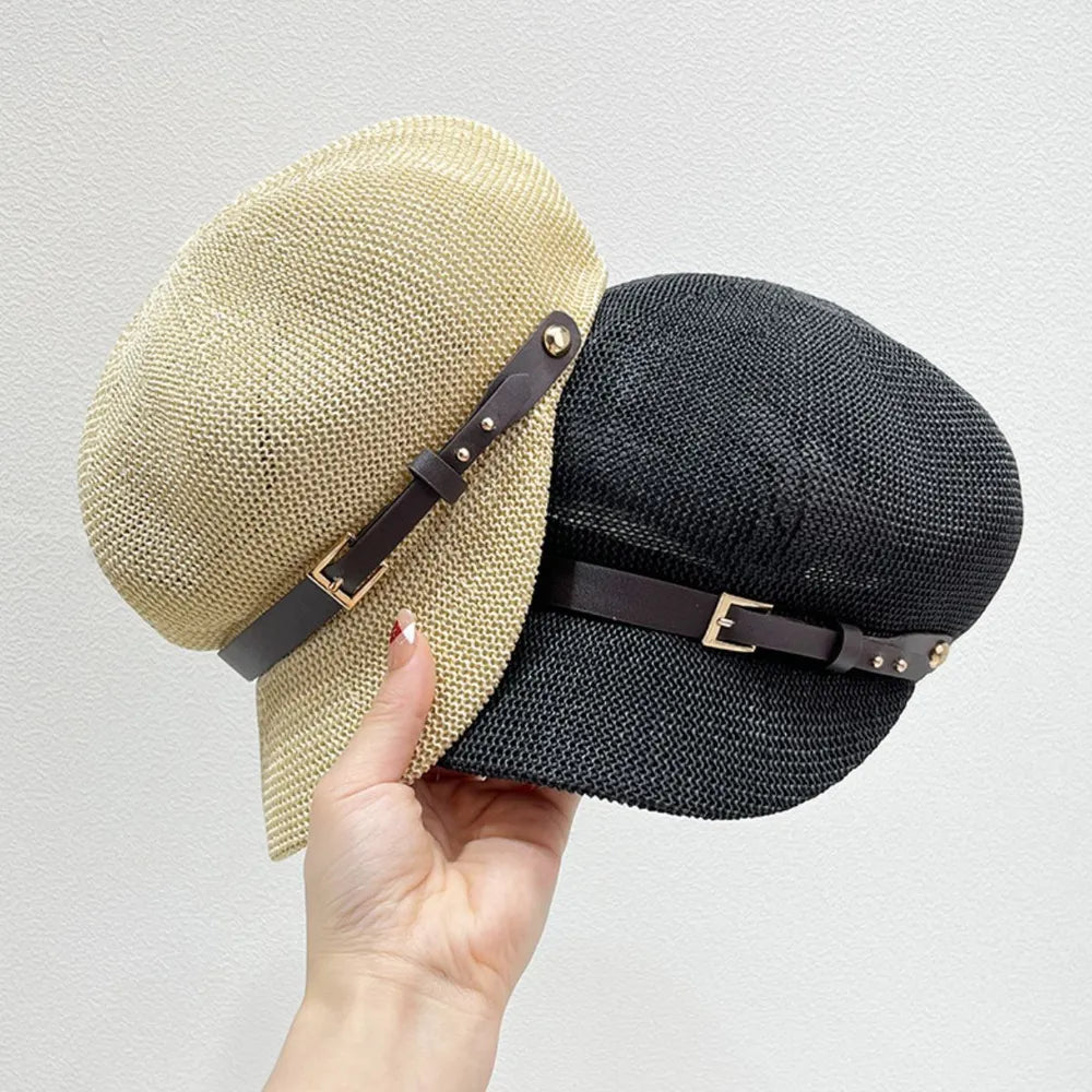 Straw Woven Buckle Hat