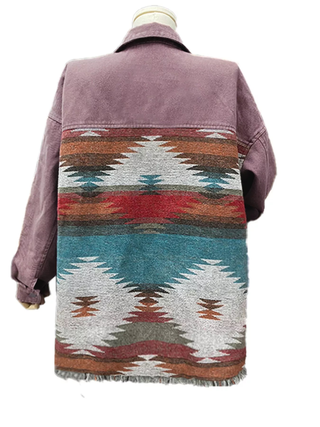 Aztec Print Button Up Jacket