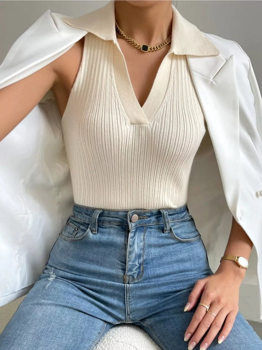 Polo Collar Sleeveless Tank