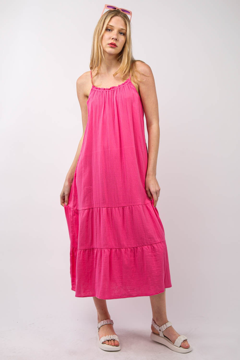 Tiered Ruffle Midi Dress