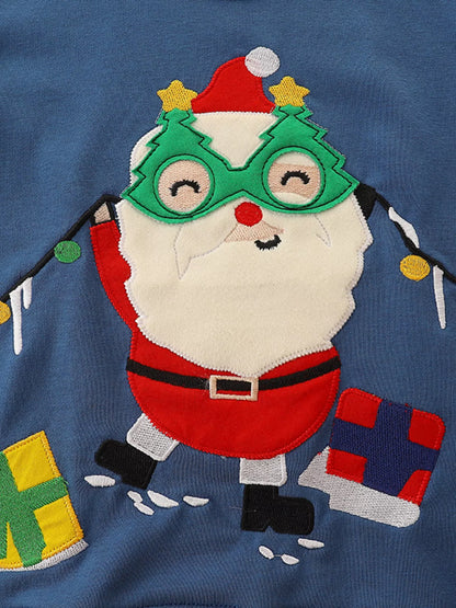 Children's Santa Applique Christmas Sweatshirt