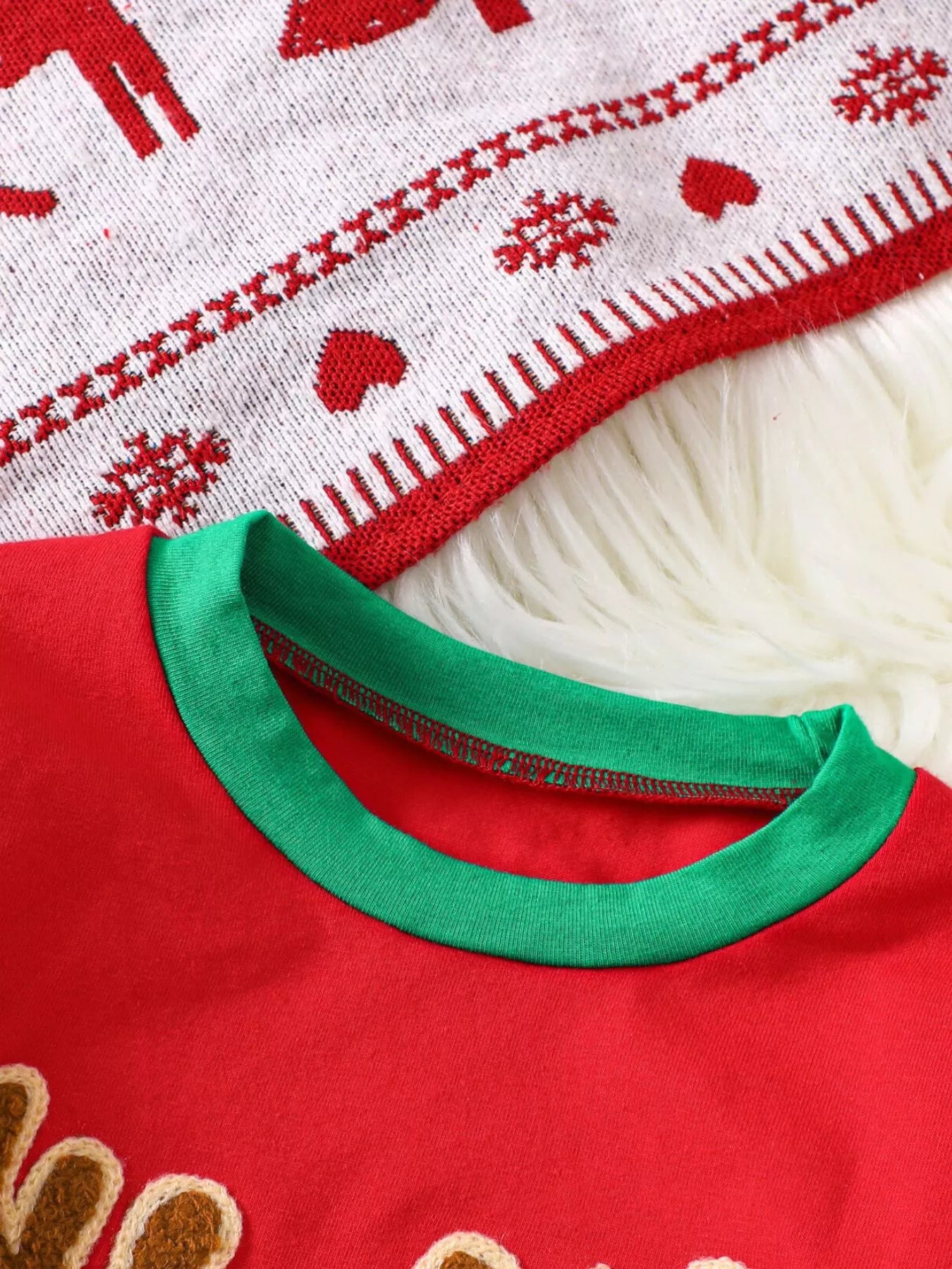 Children's Christmas Reindeer Striped Pajama Set