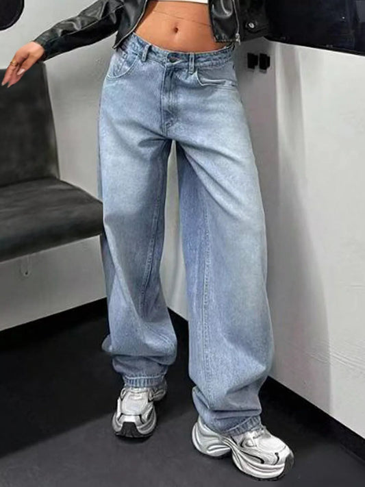 Baggy Wide Leg Jeans Light Blue