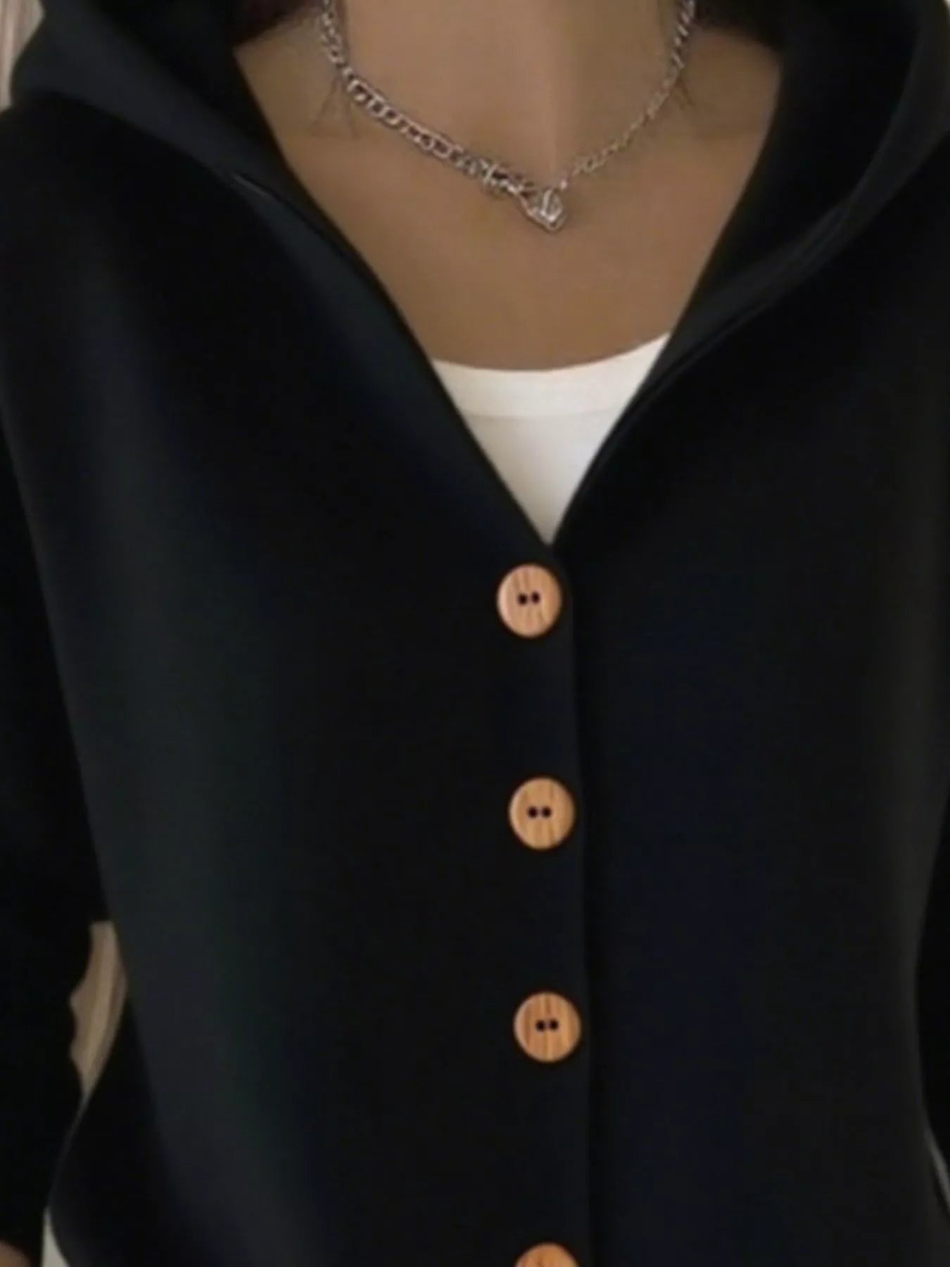 Full Size Hooded Button-Front Soft Knit Cardigan Plus Size