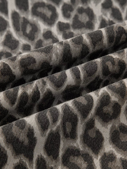 Leopard Straight Loose Leg Jeans