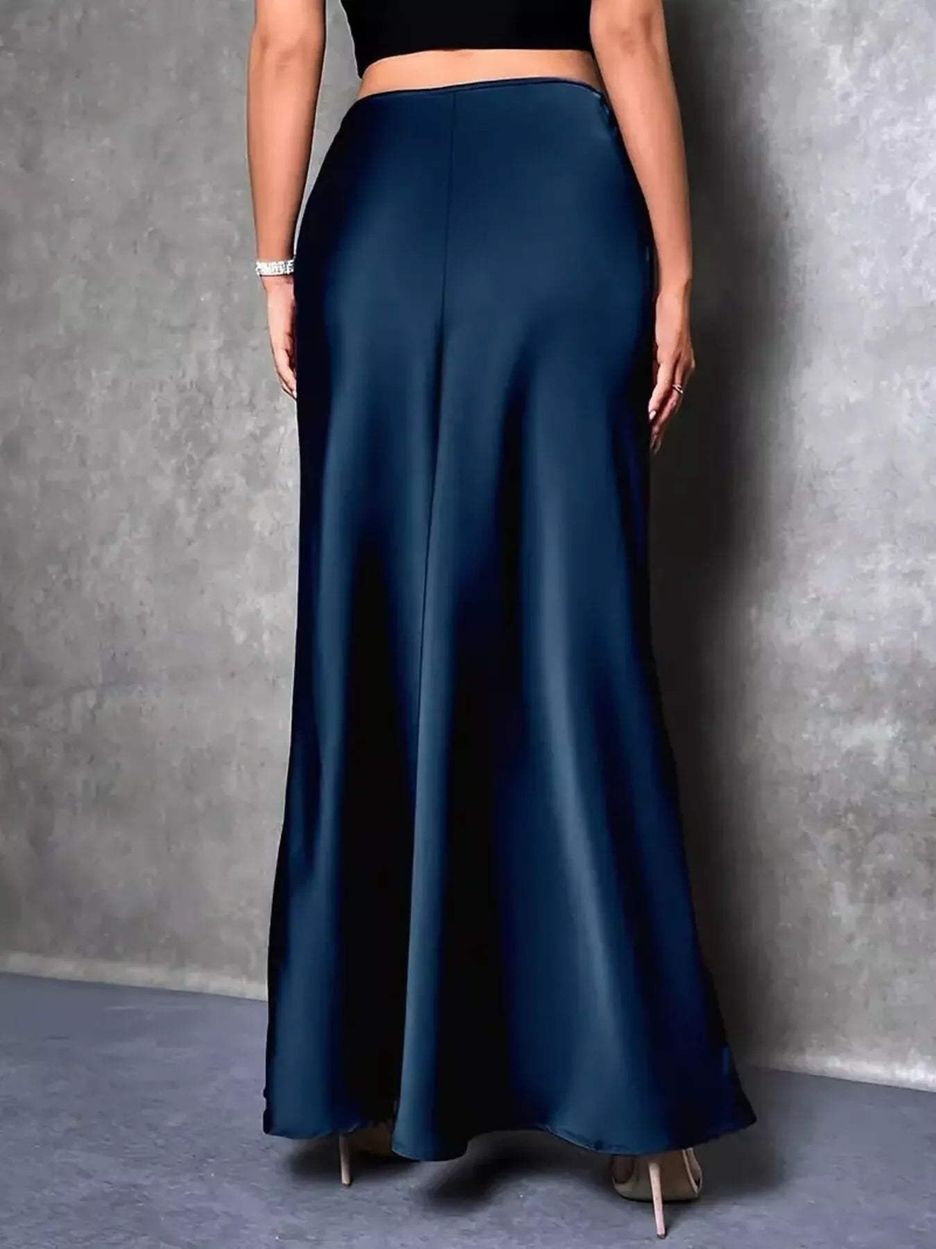 Satin High Waist Maxi Skirt
