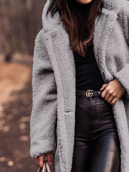 Teddy Bear Hooded Longline Outerwear