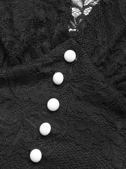 Lace Long Sleeve V-Neck Bodysuit