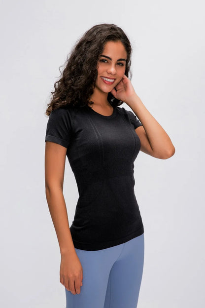 Millennia Round Neck Short Sleeve Active T-Shirt Black