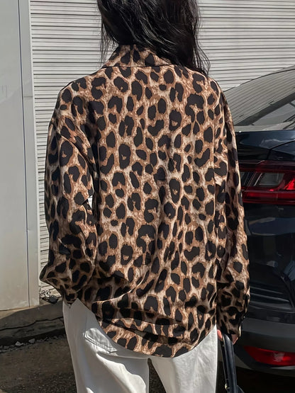 Leopard Print Button-Down Shirt