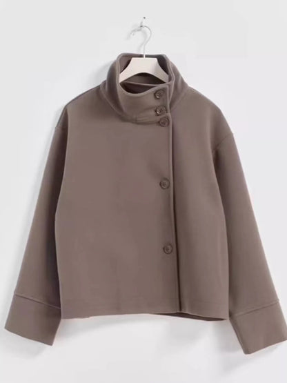 Wool Blend Long Sleeve Outerwear