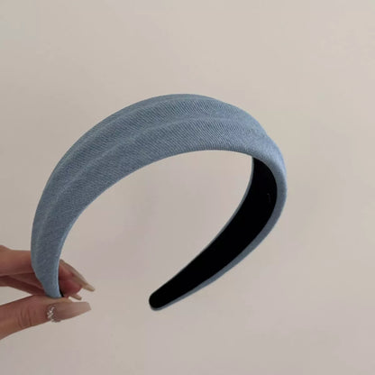 Denim Padded Wide Headband Light Blue One Size
