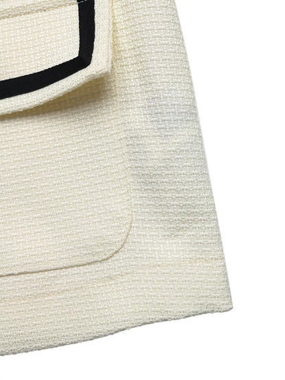 Contrast Trim Button-Up Blazer