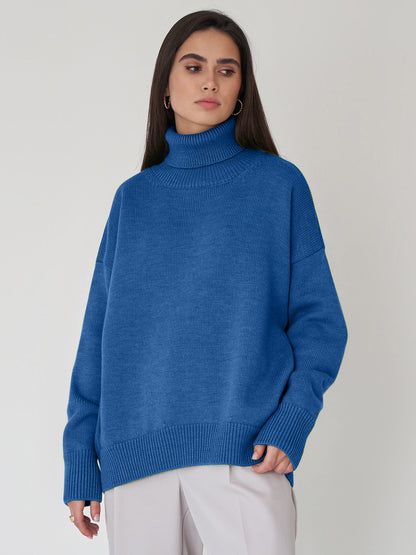 Turtleneck Long Sleeve Sweater Royal Blue