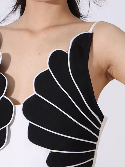 Contrast Sleeveless Wide-Leg Jumpsuit