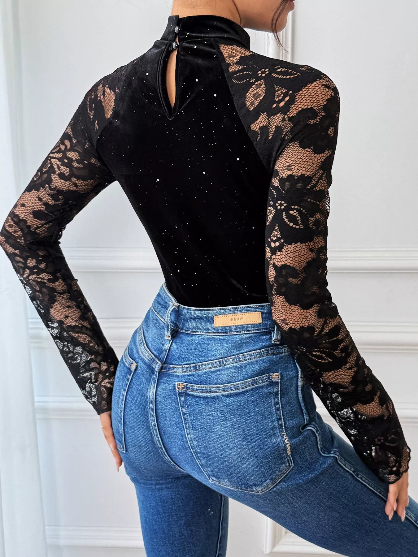 Lace Mock Neck Bodysuit