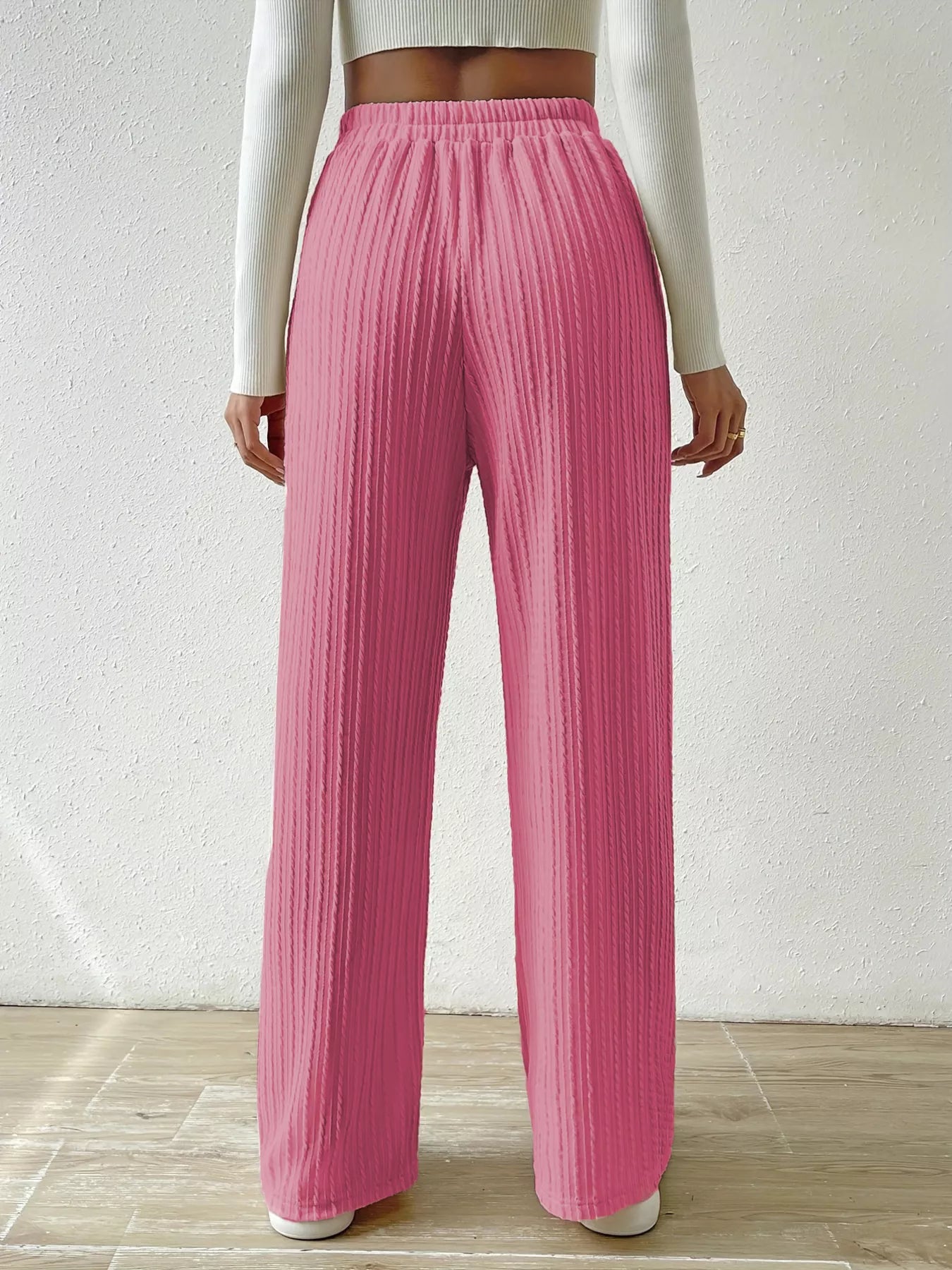 Drawstring Wide Leg Pants