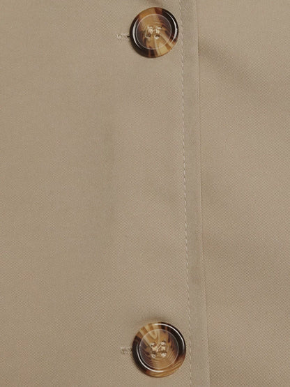 Checkered Lining Button Up Trench Coat