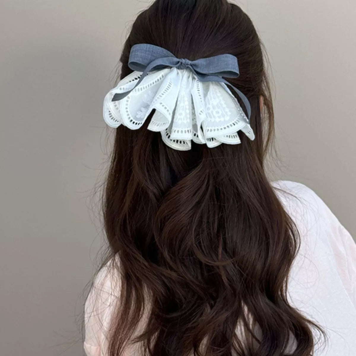 Lace Hair Clip with Ribbon