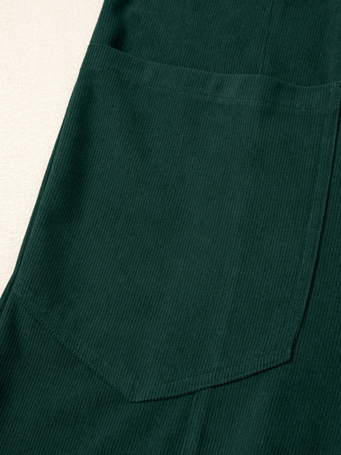 Corduroy V Neck Patched Pocket Sleeveless Jumpsuit