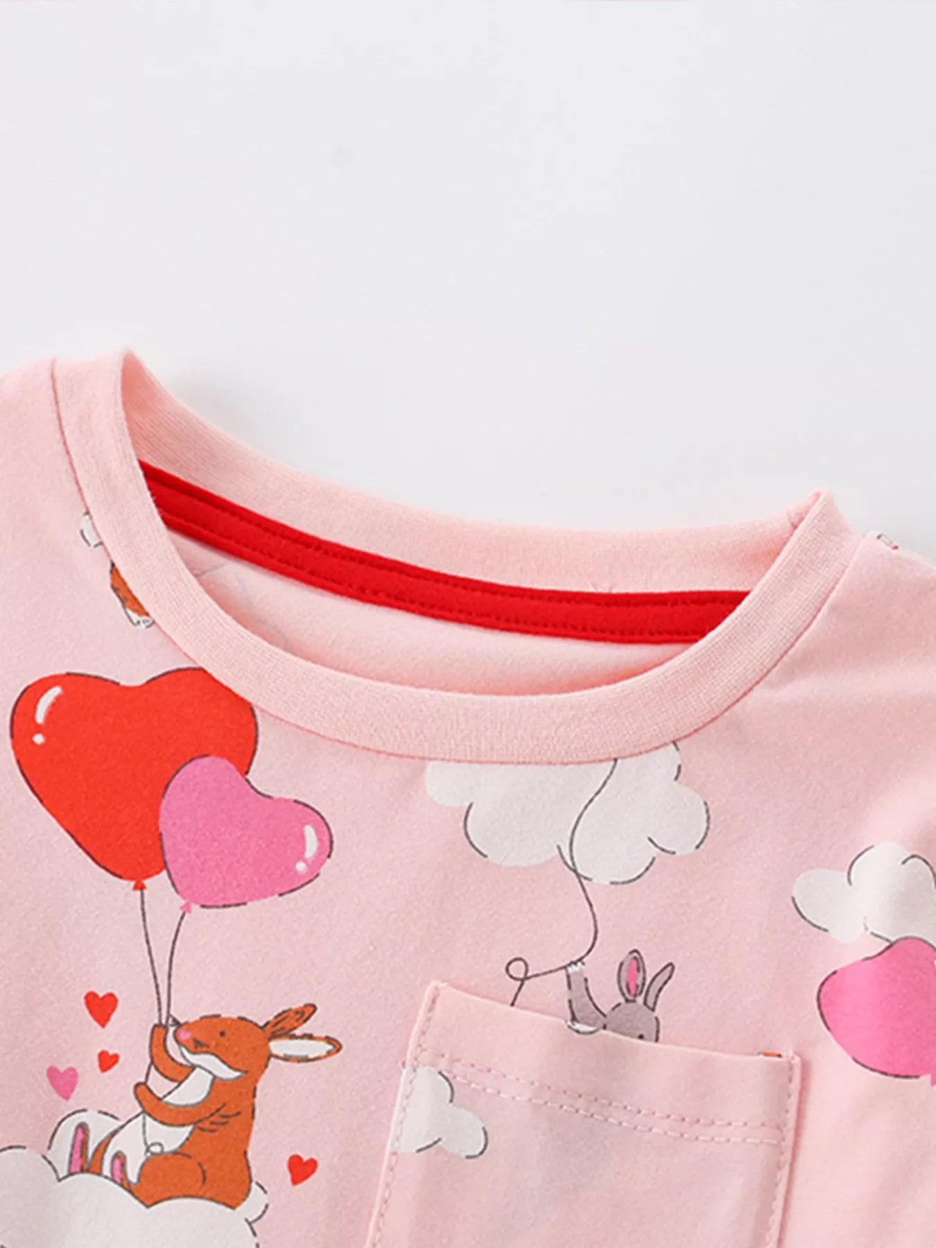 Children's Animal Heart Balloon Print Long Sleeve Dress