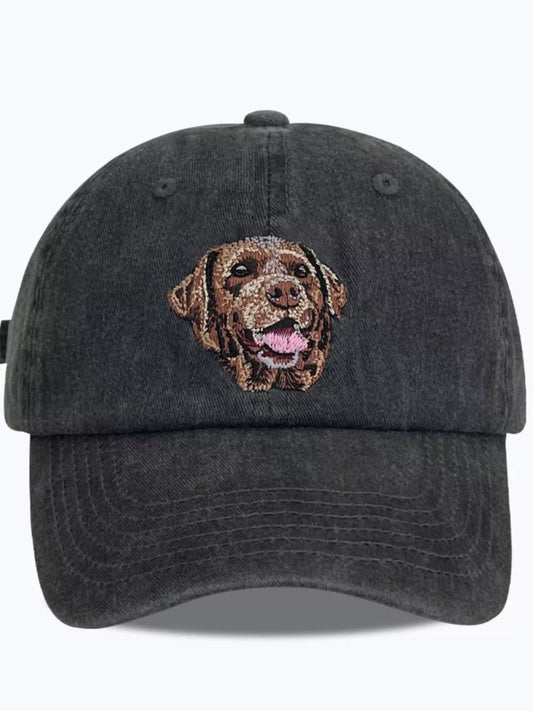 Dog Washed Baseball Cap Labrador One Size