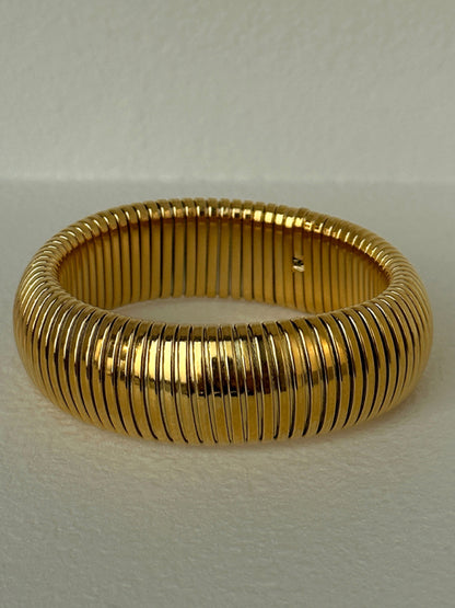 Titanium Steel Vintage Stretch Gypsy Polished Bracelet Pattern5 F