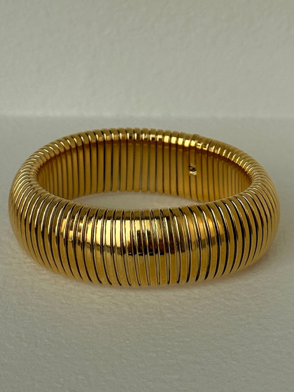 Titanium Steel Vintage Stretch Gypsy Polished Bracelet Pattern5 F