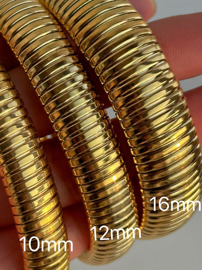 Titanium Steel Vintage Stretch Gypsy Polished Bracelet Pattern6 F