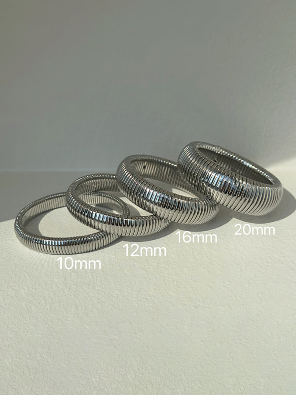 Titanium Steel Vintage Stretch Gypsy Polished Bracelet Pattern F