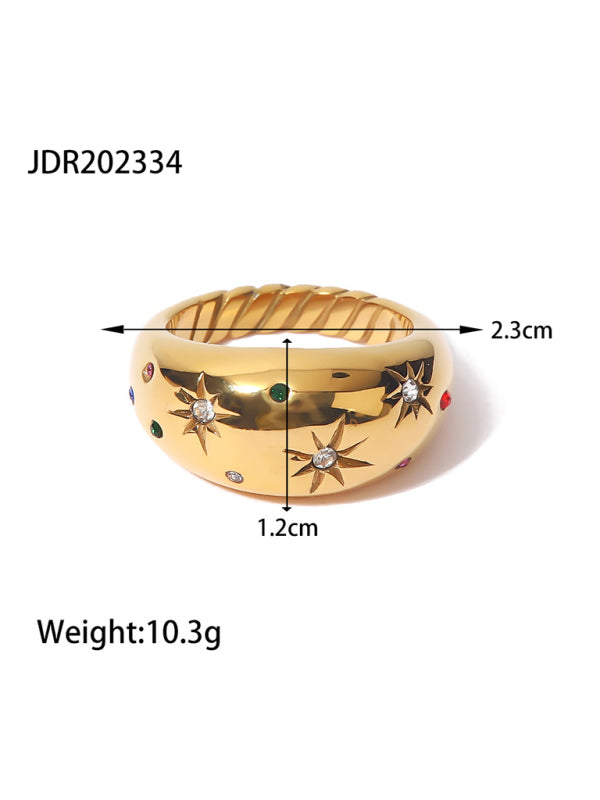 Fashionable zircon ring INS internet celebrity ring pair ring jewelry Pattern5