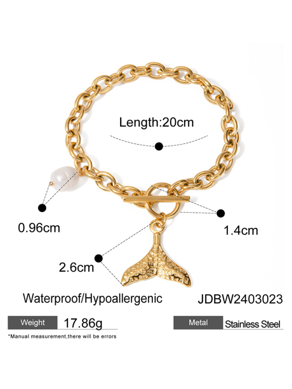 Modern beach style ocean starfish pearl shell conch bracelet jewelry Pattern1 FREESIZE
